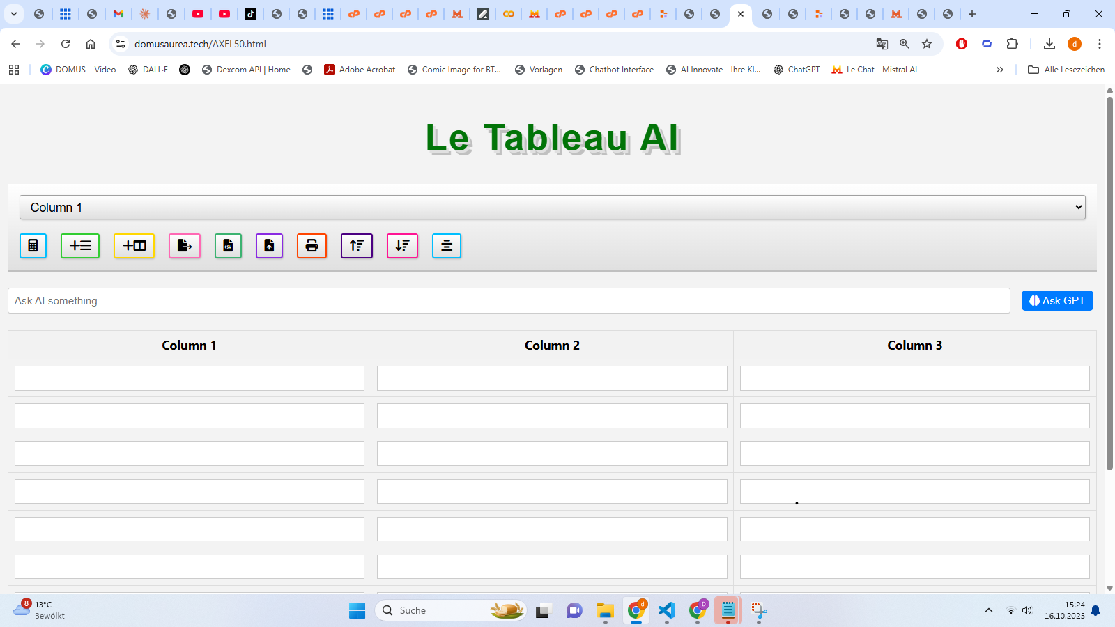 Le Tableau AI - Toolbar Focused